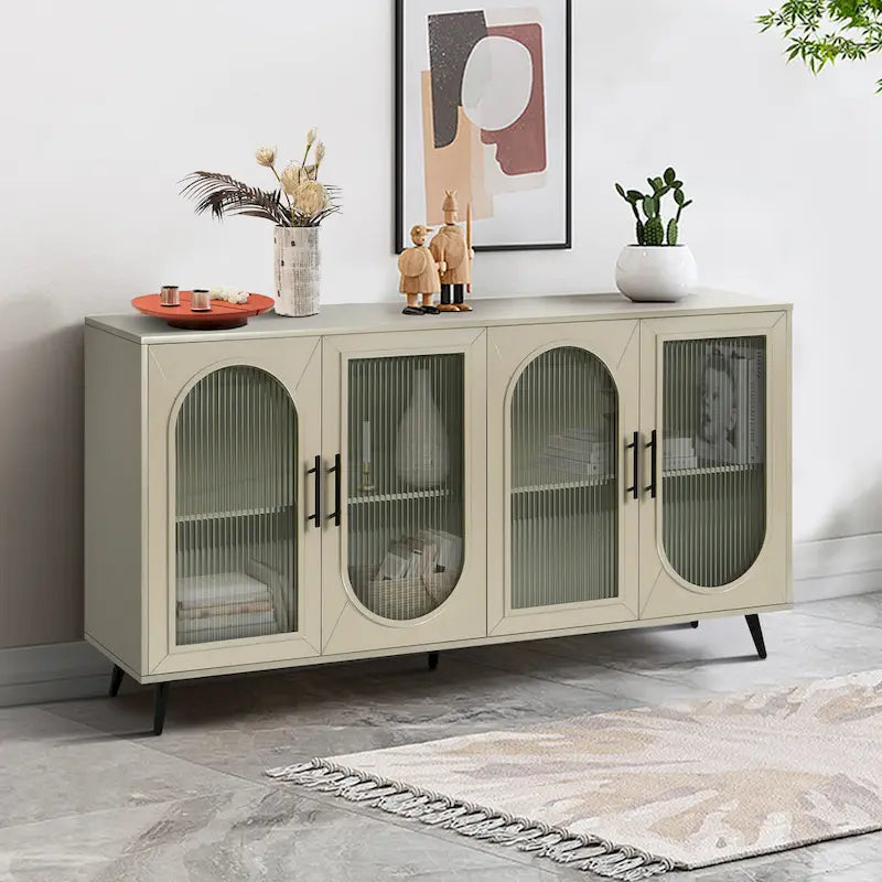 60 TV Stand with Storage Cabinet & Adjustable Shelves for 65 TVs