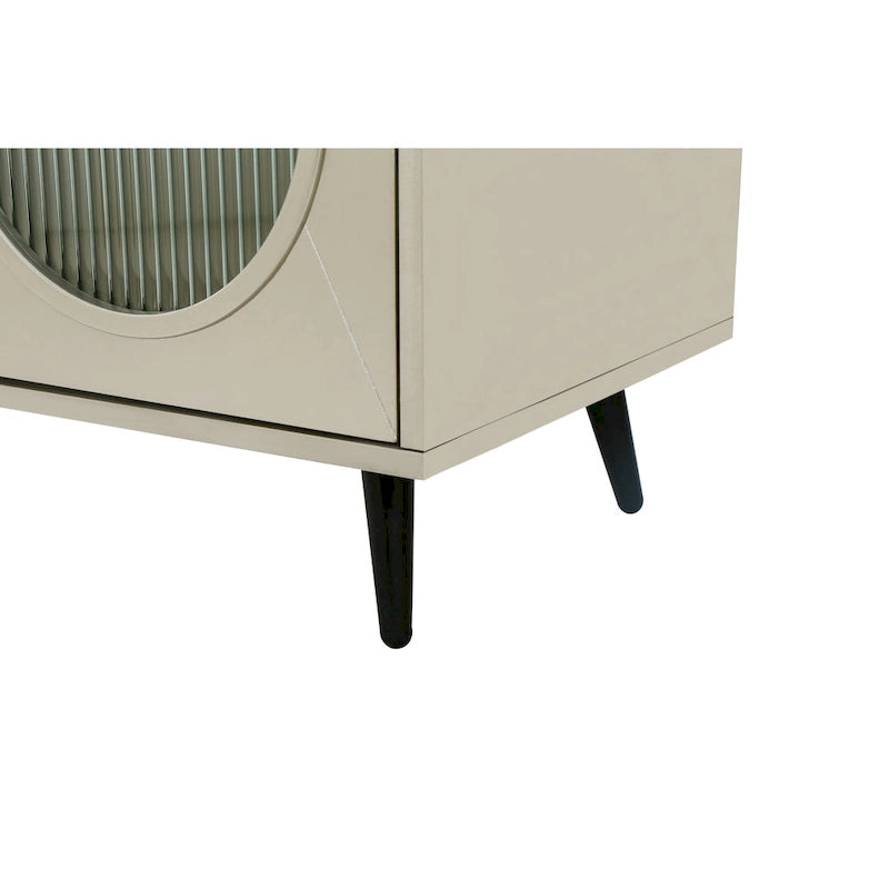60 TV Stand with Storage Cabinet & Adjustable Shelves for 65 TVs
