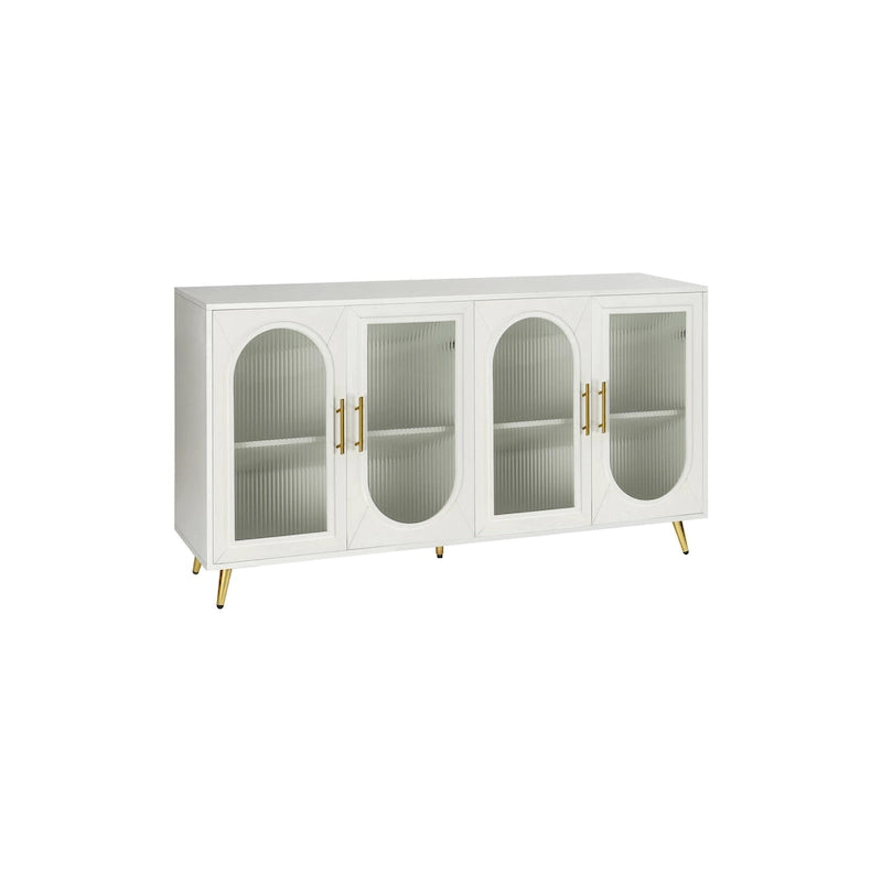 60 TV Stand with Storage Cabinet & Adjustable Shelves for 65 TVs