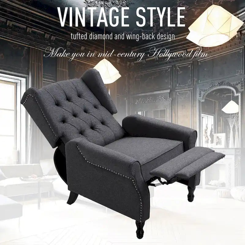 Fauteuil inclinable touffeté 26 moderne gris