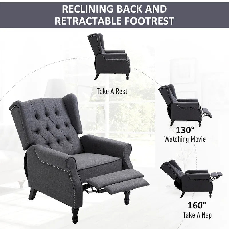 Fauteuil inclinable touffeté 26 moderne gris