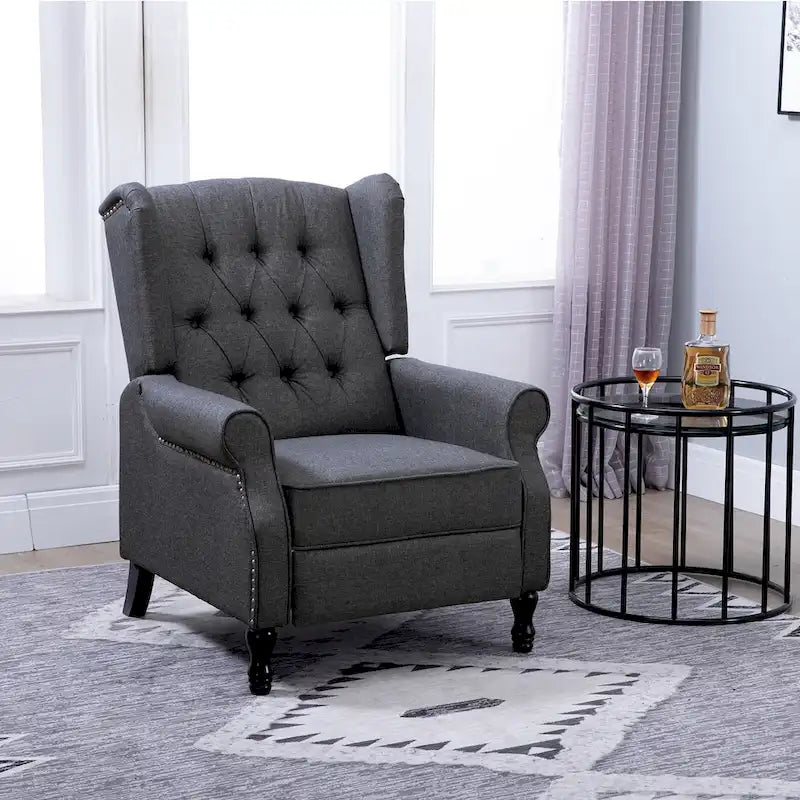 Fauteuil inclinable touffeté 26 moderne gris