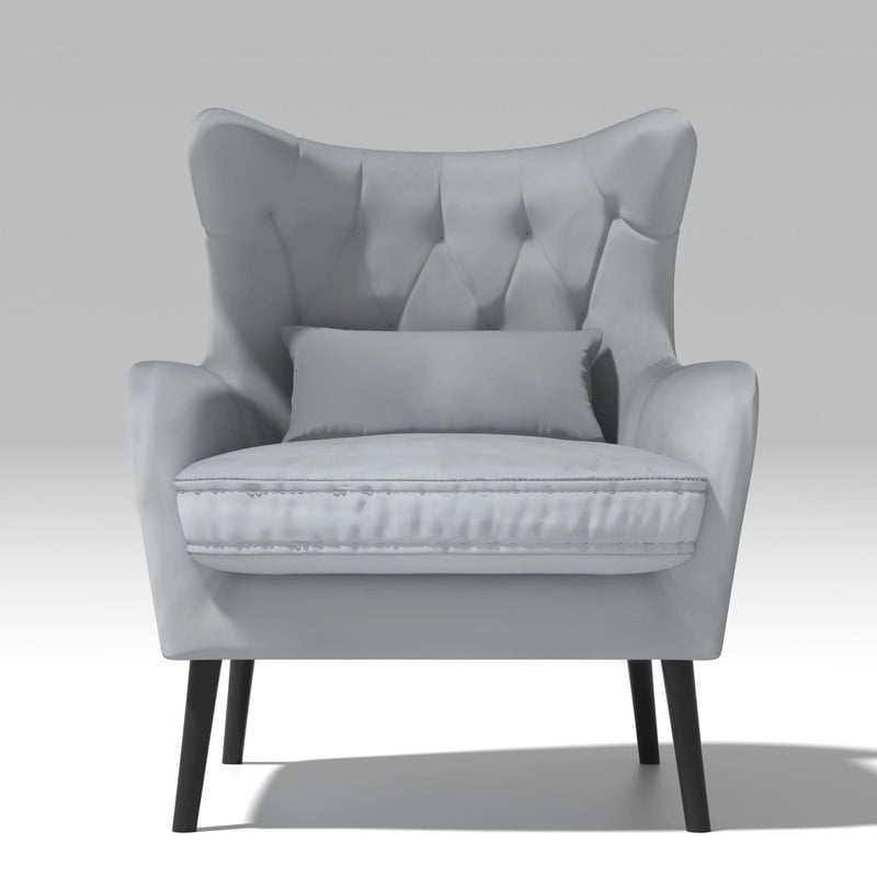 Fauteuil d'appoint en velours, confortable, surdimensionné, pour la lecture dans le salon (lot de 2)