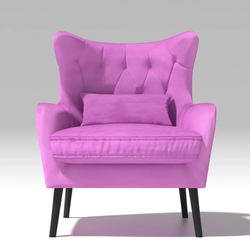 Fauteuil d'appoint en velours, confortable, surdimensionné, pour la lecture dans le salon (lot de 2)