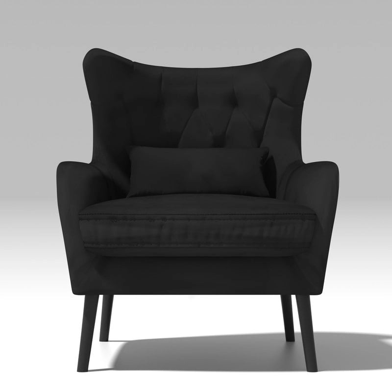 Fauteuil d'appoint en velours, confortable, surdimensionné, pour la lecture dans le salon (lot de 2)