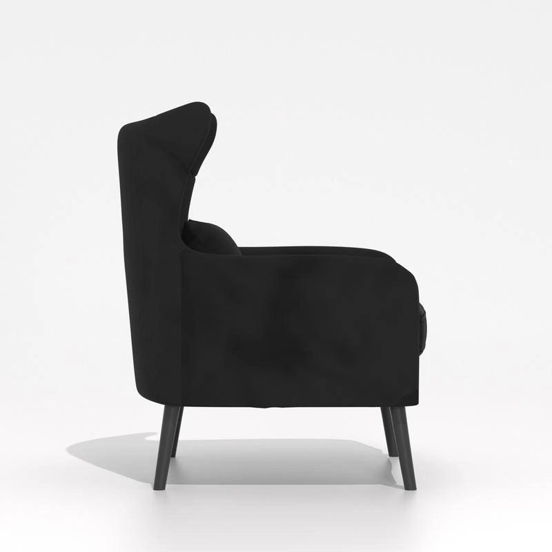 Fauteuil d'appoint en velours, confortable, surdimensionné, pour la lecture dans le salon (lot de 2)