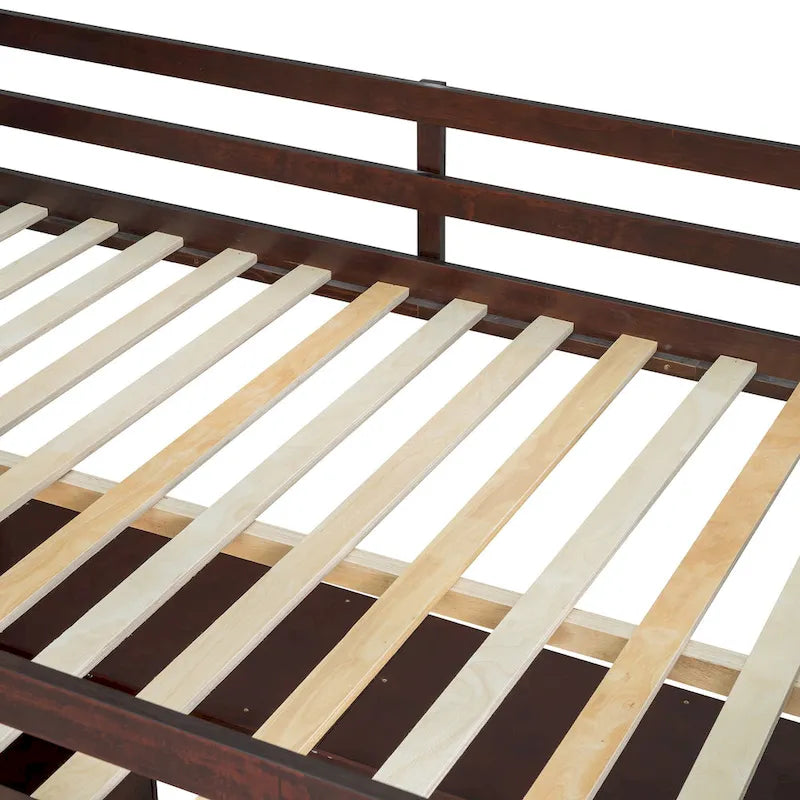 Full Size Loft Bed with 7 Drawers 2 Shelves and Desk