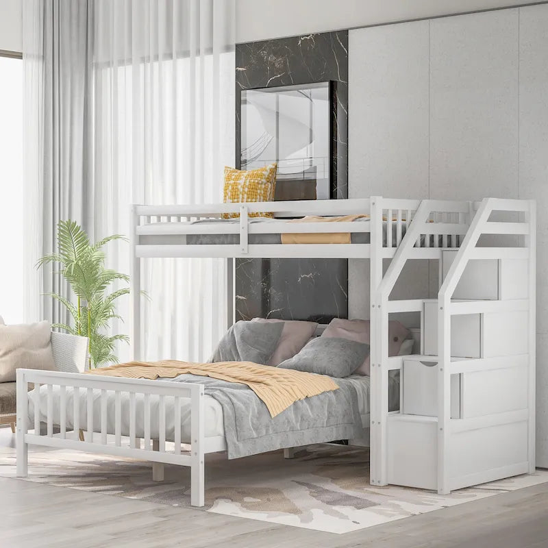 Twin over Full Loft Bed with Staircase