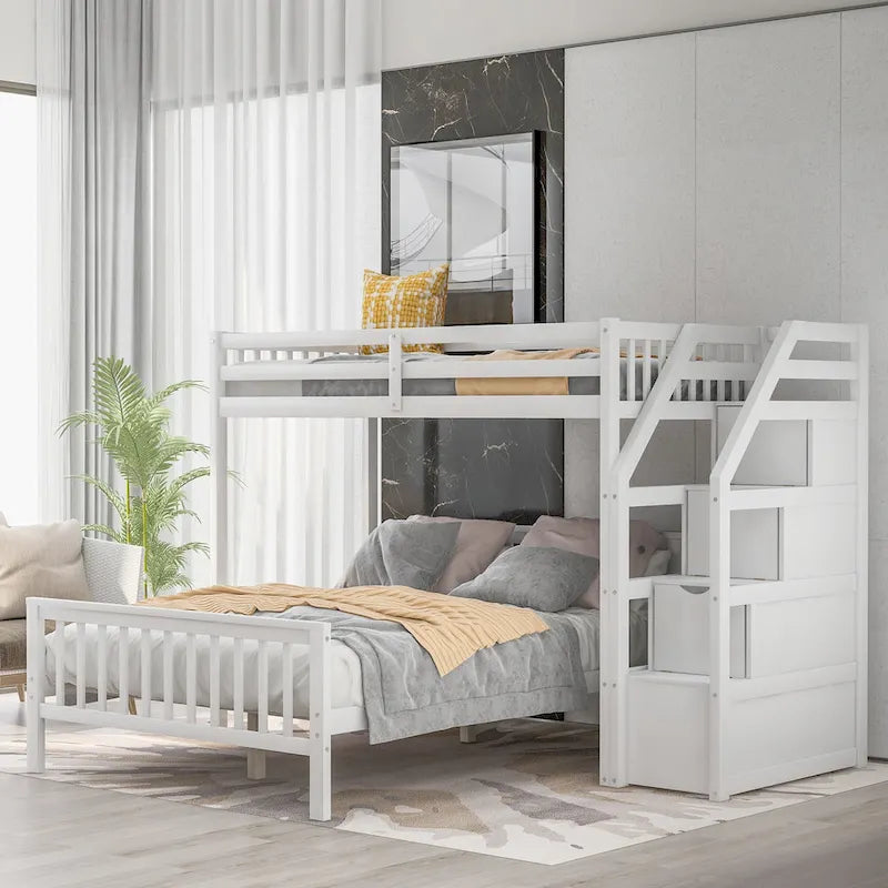 Twin over Full Loft Bed with Staircase