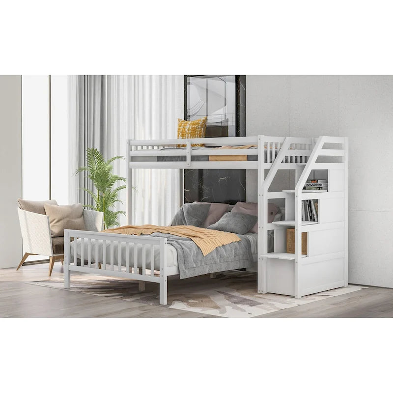 Twin over Full Loft Bed with Staircase