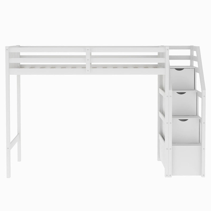 Twin over Full Loft Bed with Staircase