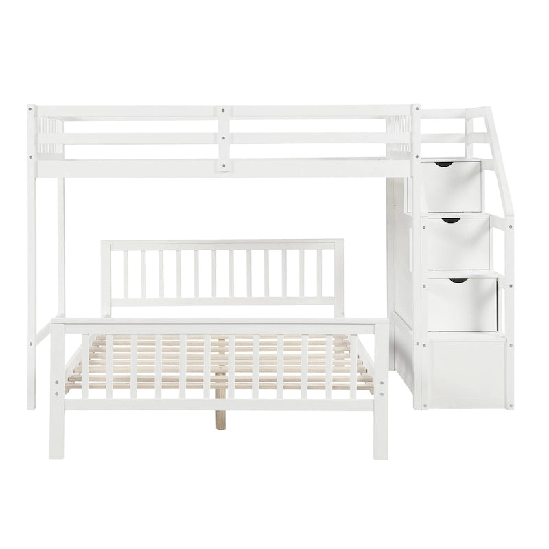 Twin over Full Loft Bed with Staircase
