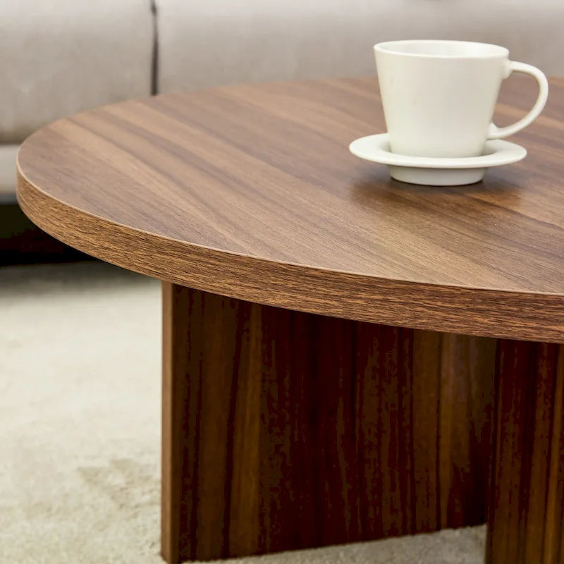 Modern Round MDF Coffee Table Durable Living Room Center Table