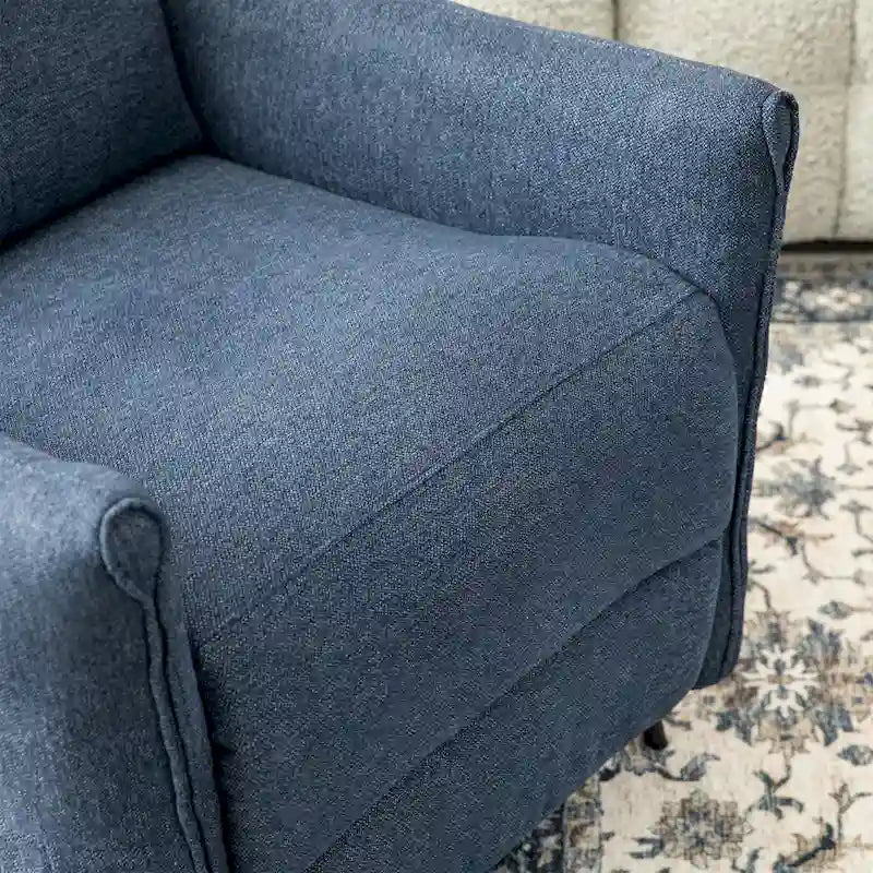 Glitzhome Set of 2 41H Fabric Push Back Recliners With Ergonomic Segmented Back