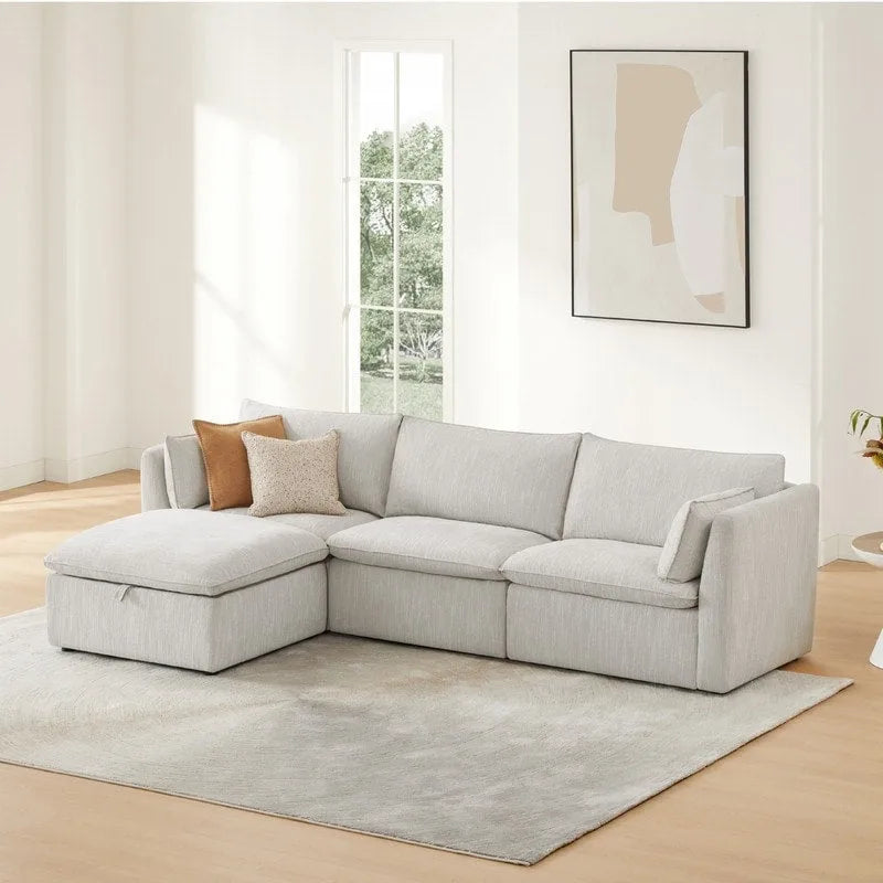 Cypress L-shape Sectional Couches Modular Sofa with Ottoman
