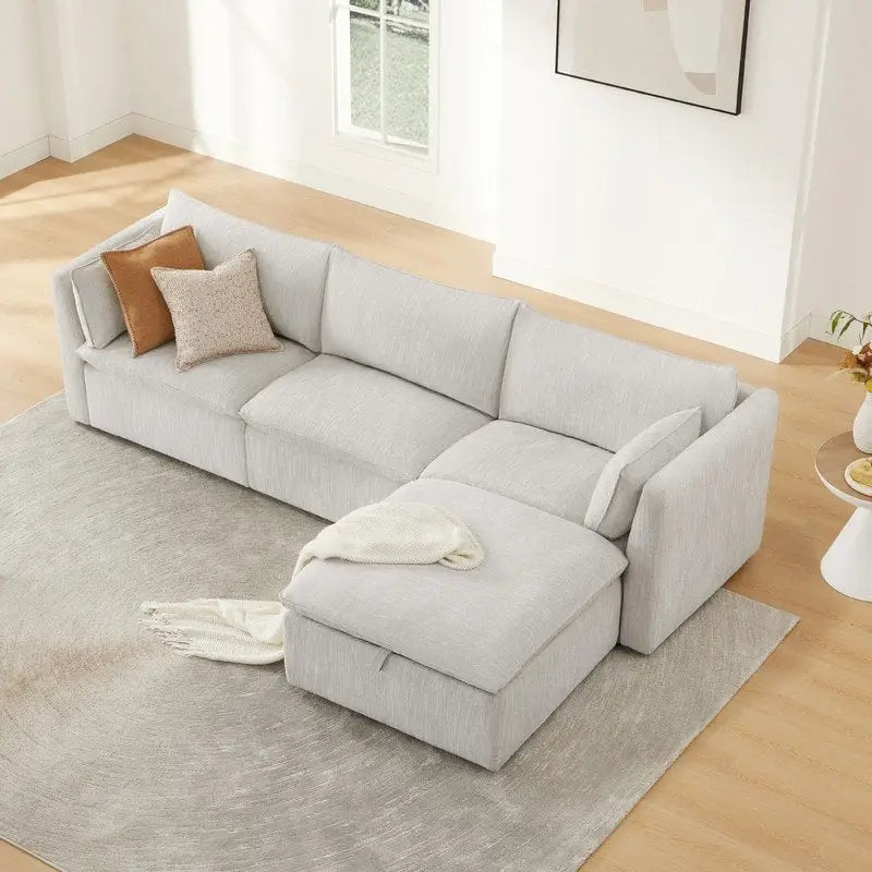 Cypress L-shape Sectional Couches Modular Sofa with Ottoman
