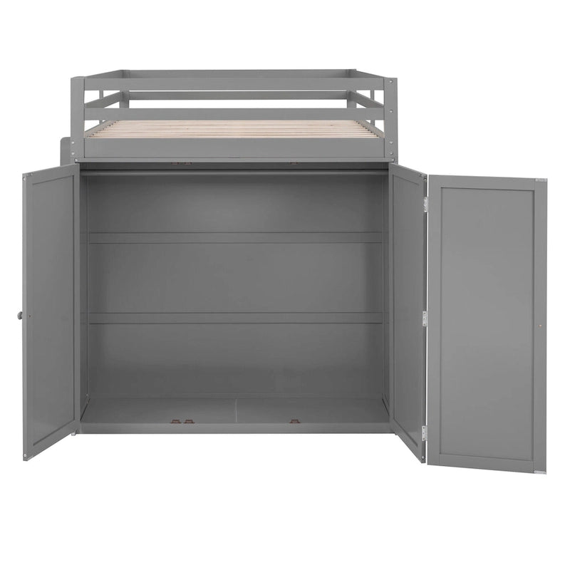 Full Loft Bed with Study Station, Wardrobe, Desk & Drawers