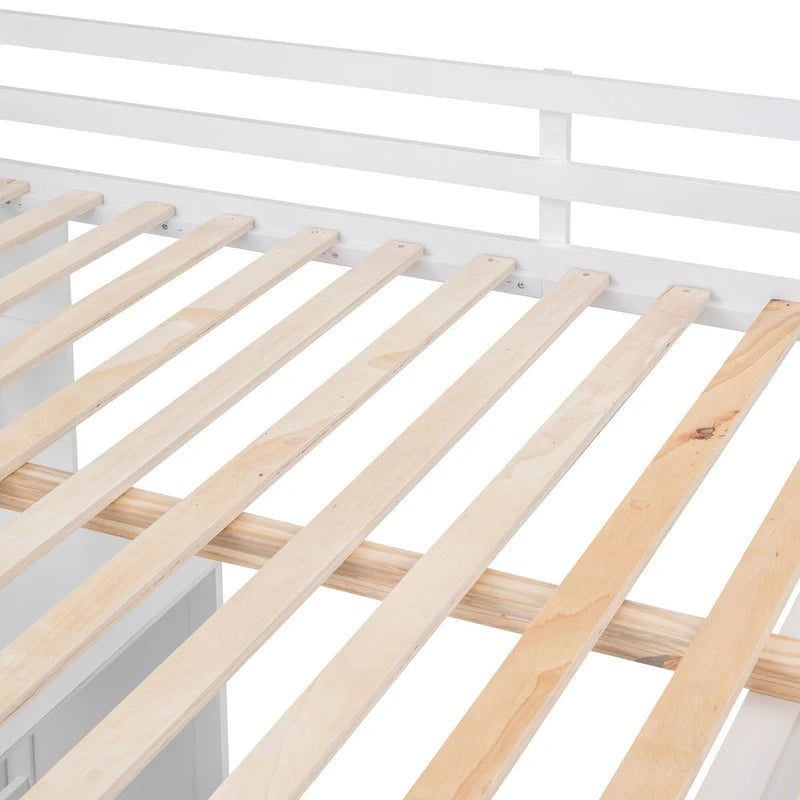 Full Loft Bed with Study Station, Wardrobe, Desk & Drawers