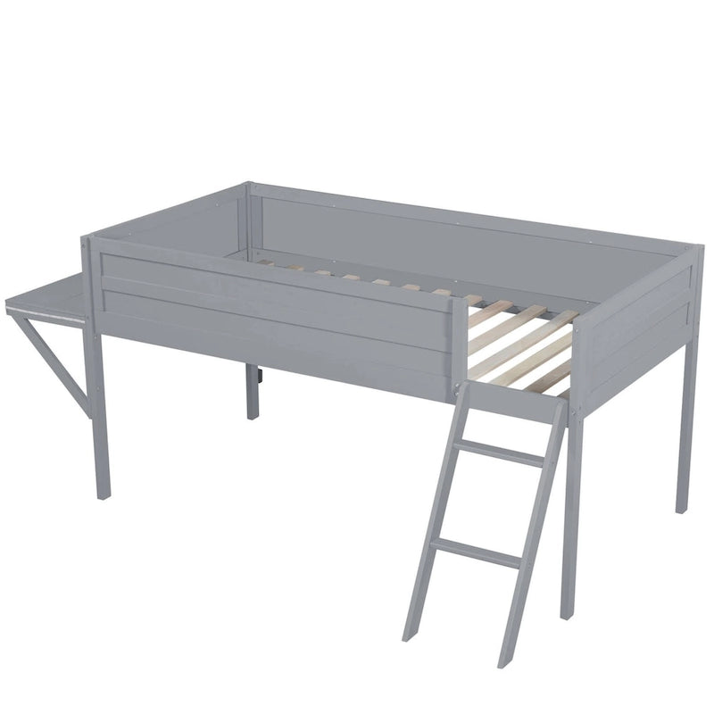 Twin Wood Gaming Loft Bed with LED Desk