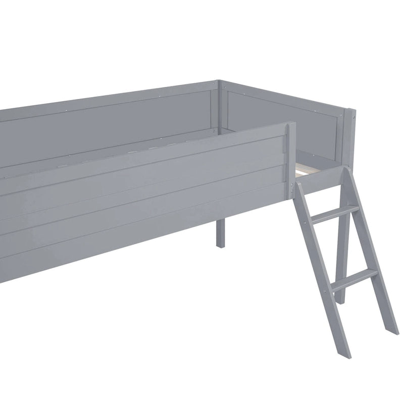 Twin Wood Gaming Loft Bed with LED Desk
