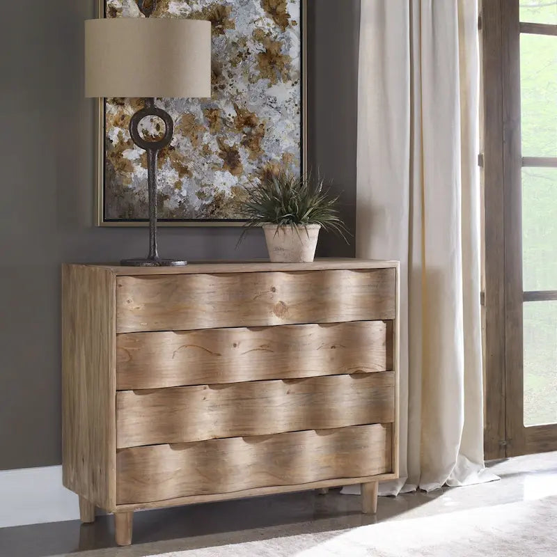 Uttermost Crawford 42 Wide Four Drawer Pine Wood Dresser