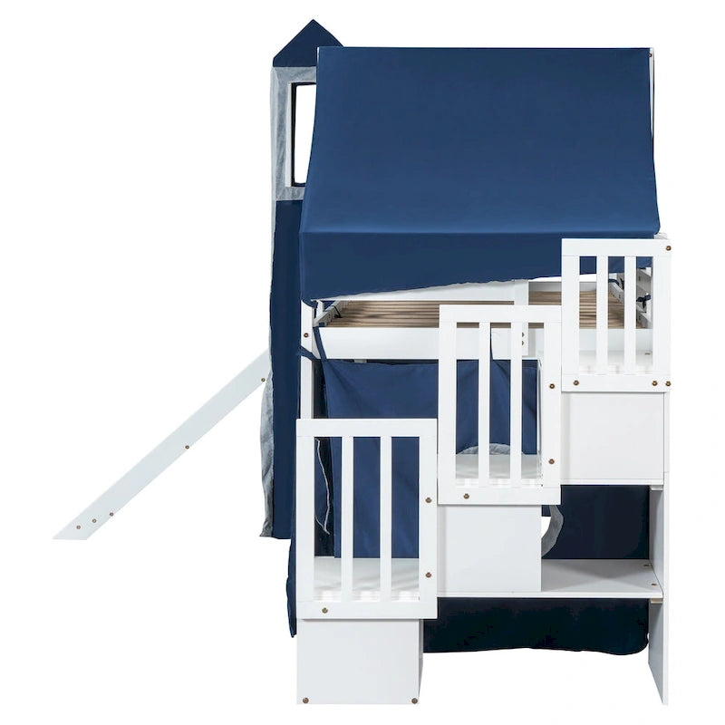 Loft Bed with Tent and Tower