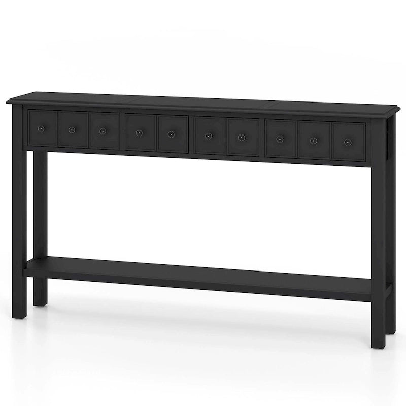 Costway 60 Console Table Retro Entryway Sofa Table with 4 Drawers & - See Details