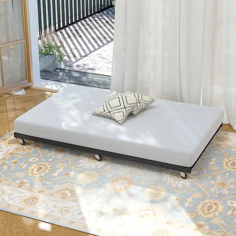 VECELO Twin Trundle Bed Frame Only