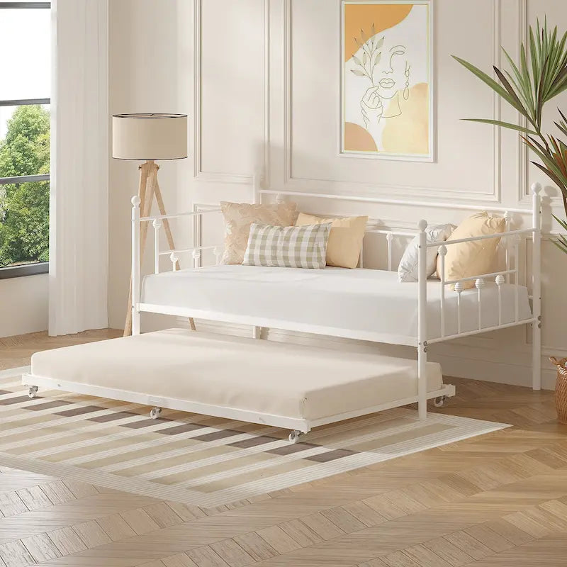 VECELO Twin Trundle Bed Frame Only