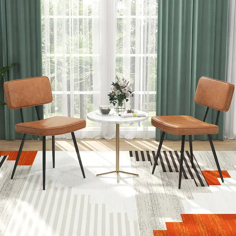 Chaises de salle à manger avec revêtement en cuir PU et éponge de rembourrage