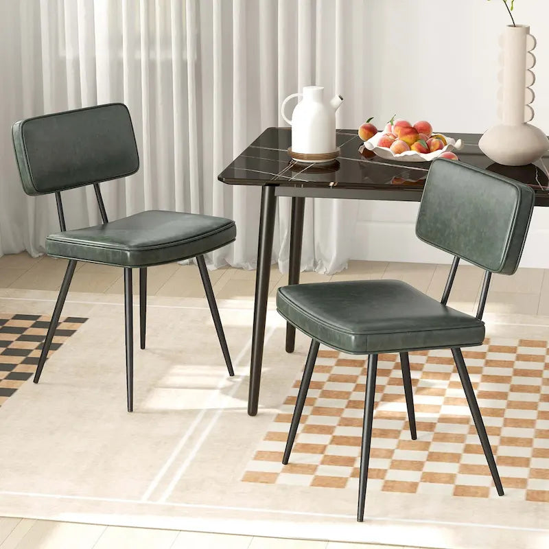 Chaises de salle à manger avec revêtement en cuir PU et éponge de rembourrage