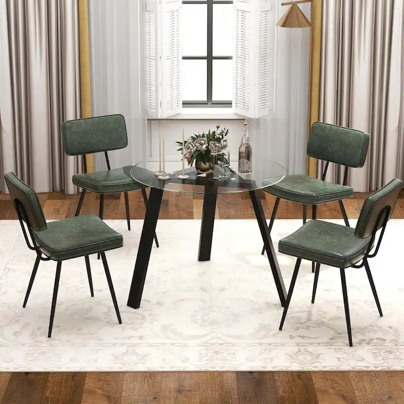Chaises de salle à manger avec revêtement en cuir PU et éponge de rembourrage