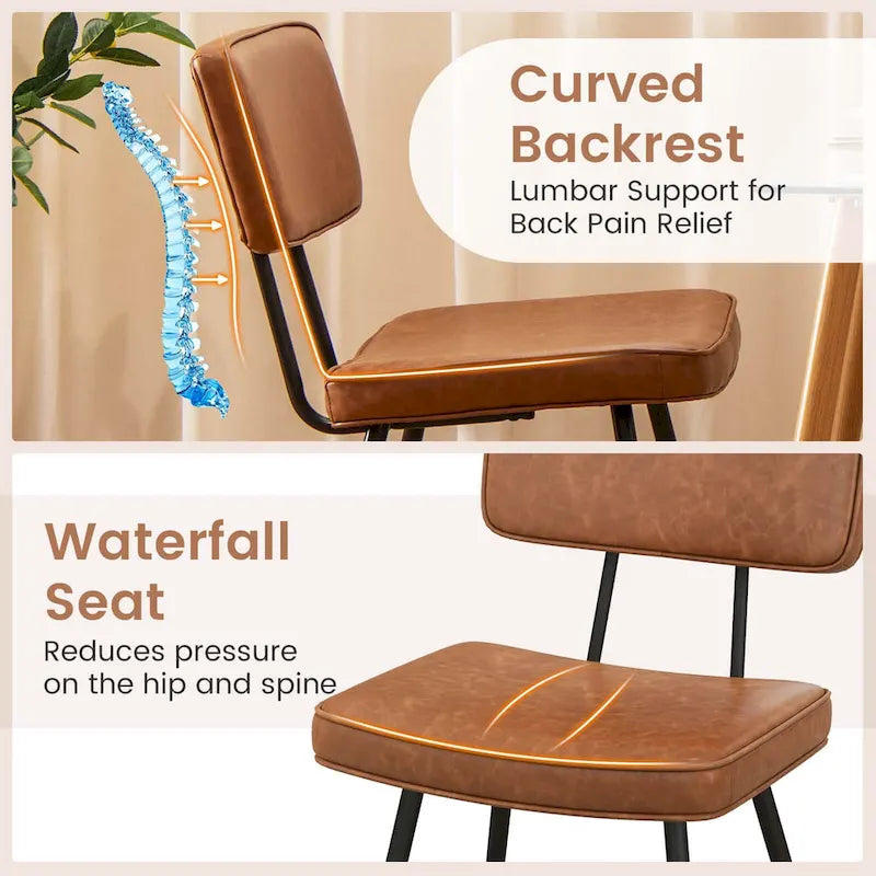 Chaises de salle à manger avec revêtement en cuir PU et éponge de rembourrage