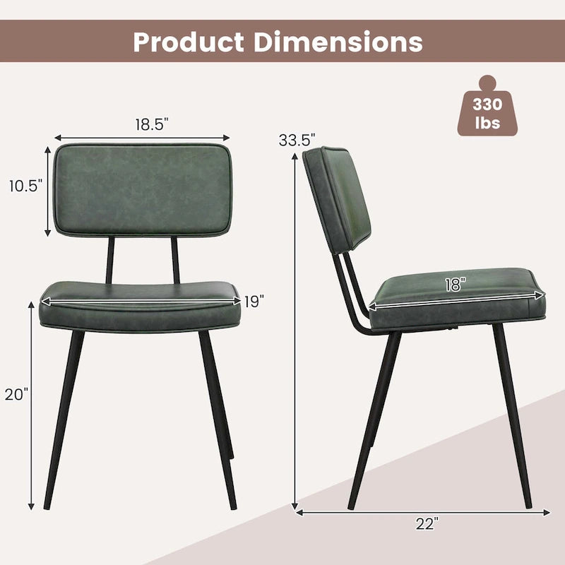 Chaises de salle à manger avec revêtement en cuir PU et éponge de rembourrage