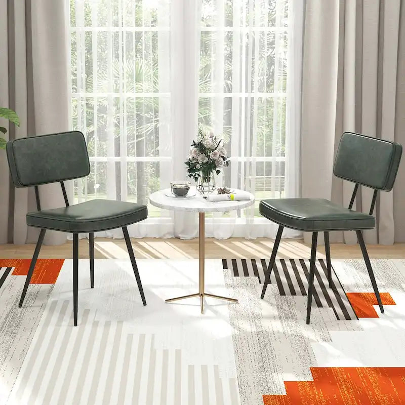 Chaises de salle à manger avec revêtement en cuir PU et éponge de rembourrage