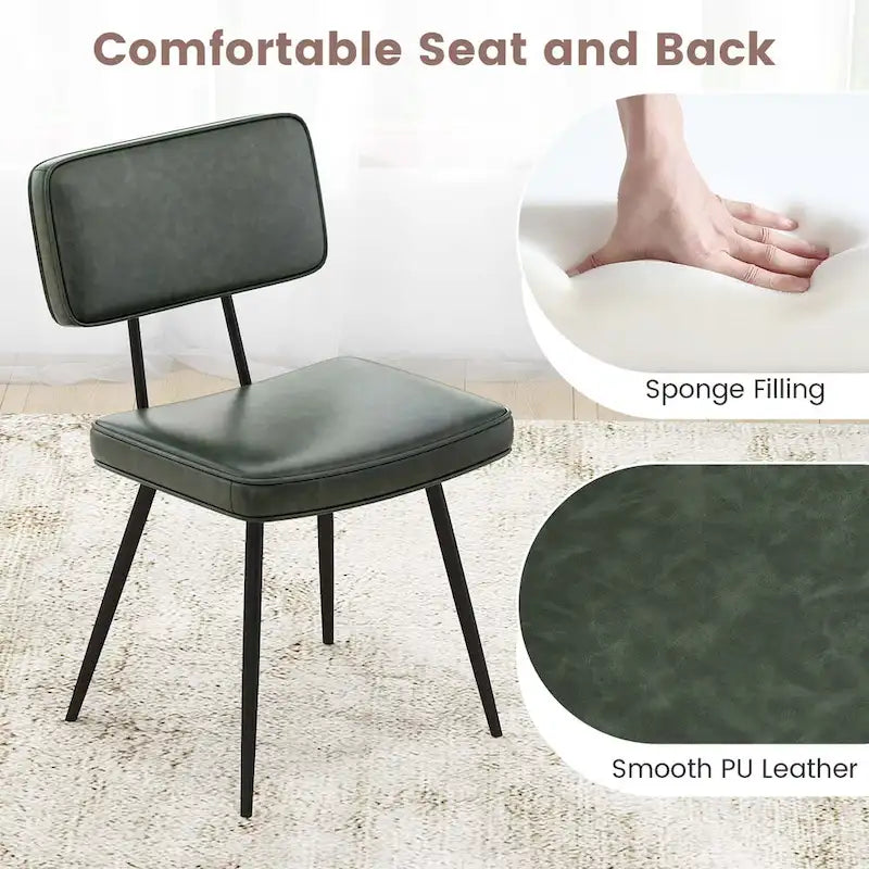 Chaises de salle à manger avec revêtement en cuir PU et éponge de rembourrage