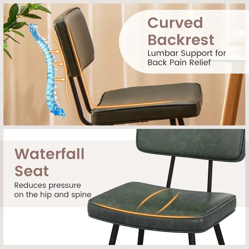 Chaises de salle à manger avec revêtement en cuir PU et éponge de rembourrage