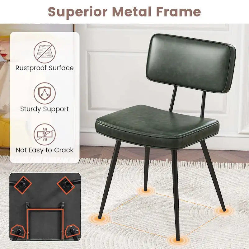 Chaises de salle à manger avec revêtement en cuir PU et éponge de rembourrage