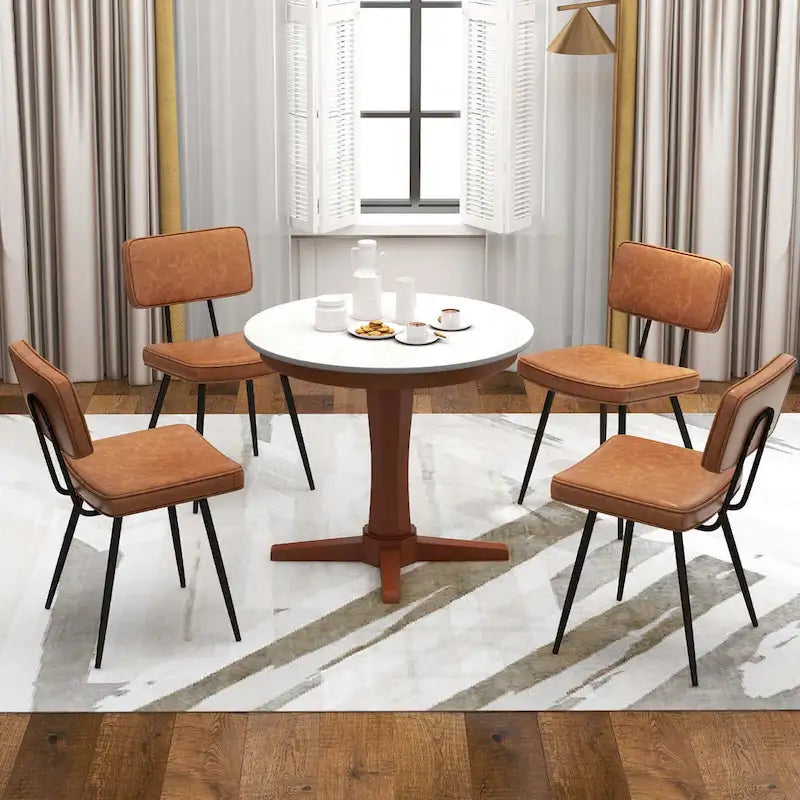 Chaises de salle à manger avec revêtement en cuir PU et éponge de rembourrage