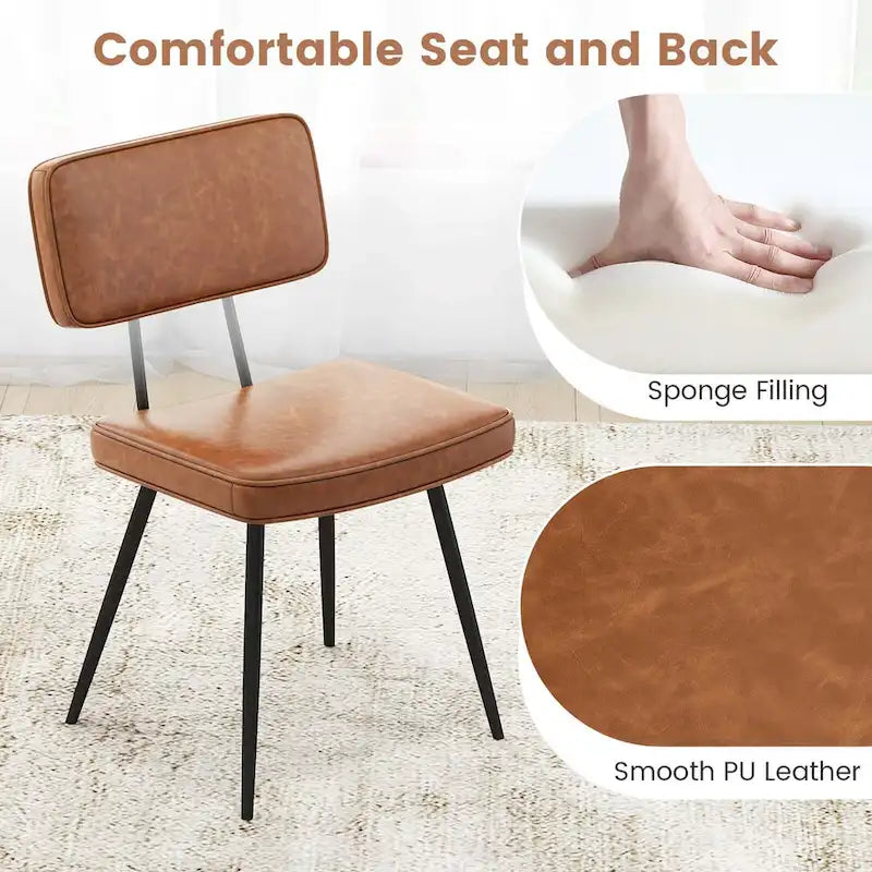 Chaises de salle à manger avec revêtement en cuir PU et éponge de rembourrage
