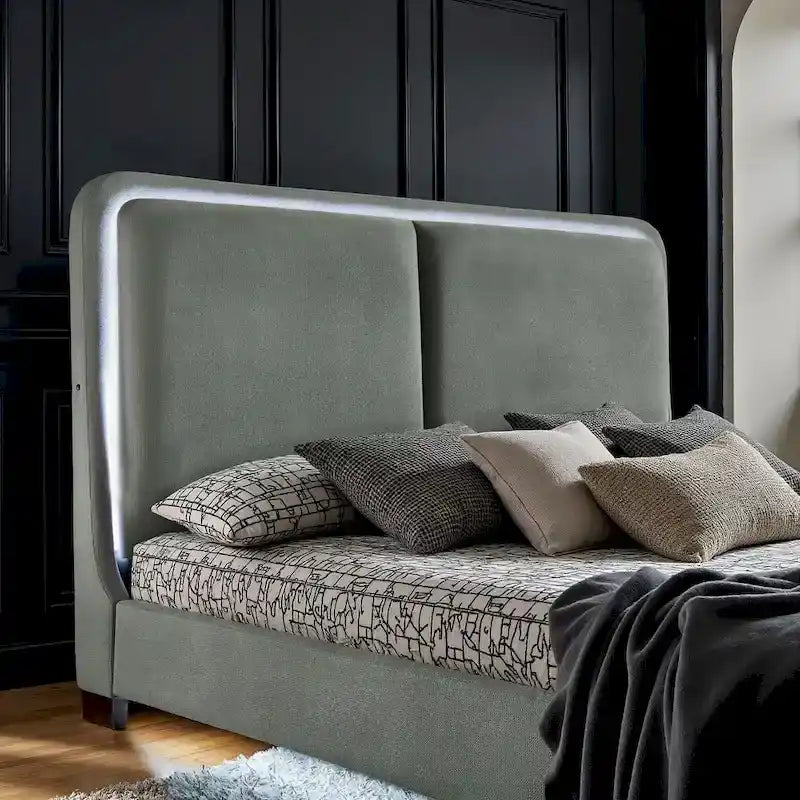 Noe Fabric Upholstered LED Platform Bed by iNSPIRE Q Modern