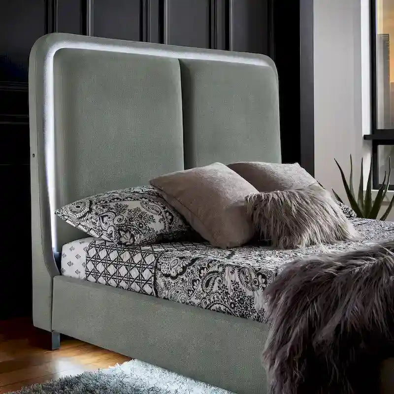 Noe Fabric Upholstered LED Platform Bed by iNSPIRE Q Modern