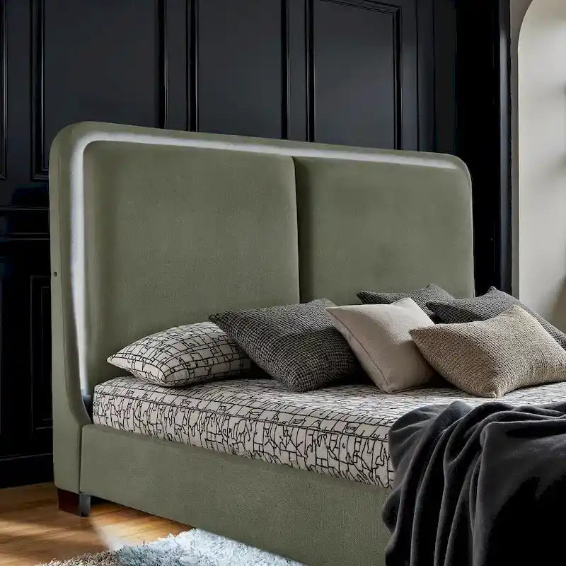 Noe Fabric Upholstered LED Platform Bed by iNSPIRE Q Modern