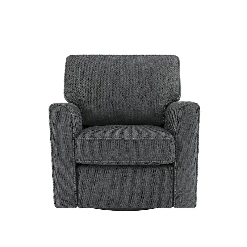 Fauteuil d'appoint "Barrel" avec poches latéralesChaise de bureau pivotante à 360° en tissu chenille