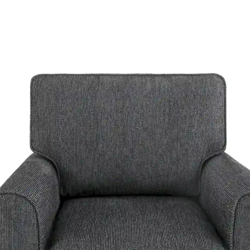 Fauteuil d'appoint "Barrel" avec poches latéralesChaise de bureau pivotante à 360° en tissu chenille