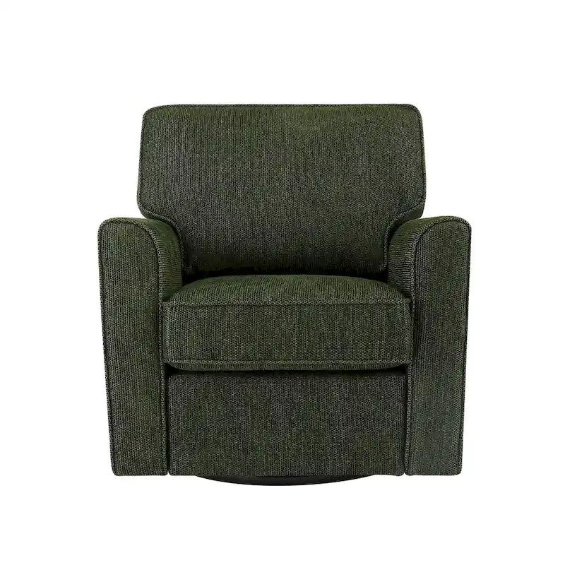 Fauteuil d'appoint "Barrel" avec poches latéralesChaise de bureau pivotante à 360° en tissu chenille