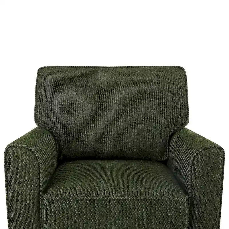 Fauteuil d'appoint "Barrel" avec poches latéralesChaise de bureau pivotante à 360° en tissu chenille