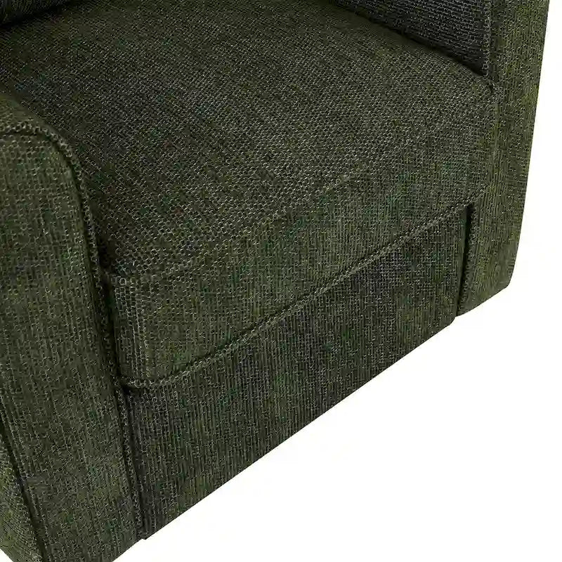 Fauteuil d'appoint "Barrel" avec poches latéralesChaise de bureau pivotante à 360° en tissu chenille