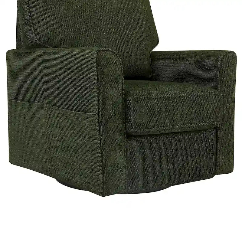 Fauteuil d'appoint "Barrel" avec poches latéralesChaise de bureau pivotante à 360° en tissu chenille