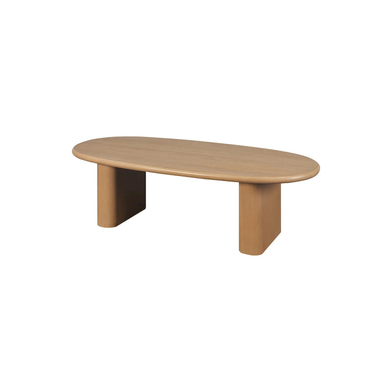 Table basse moderne Table basse ovale avec 2 pieds épais verticaux Bords arrondis, pour salons Noir antique
